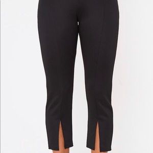 Black Front Split Straight Leg Pants